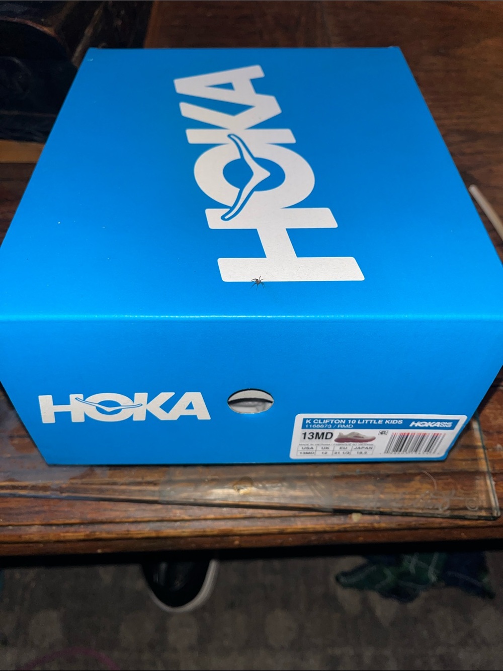 Hoka Kids White and Pink Hook-and-Loop Athletic Sneakers - Picture 9 of 11